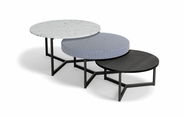 TABLES GIGOGNES CARRARE MOTIF PIED DE POULE XPM BLEU