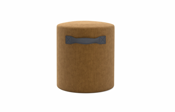 POUF MARS VELOURS JAUNE