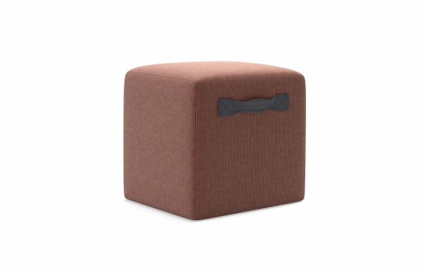  POUF CUBIC VELOURS NUDE
