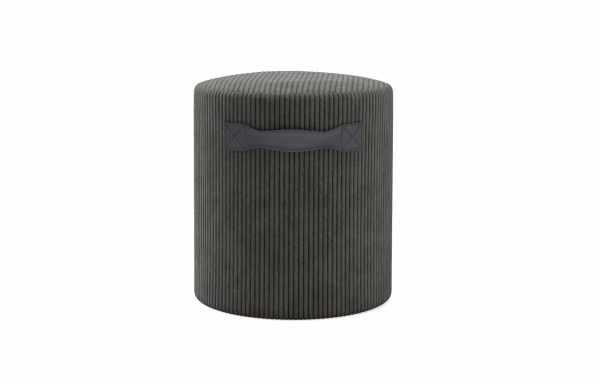POUF MARS VELOURS GRIS