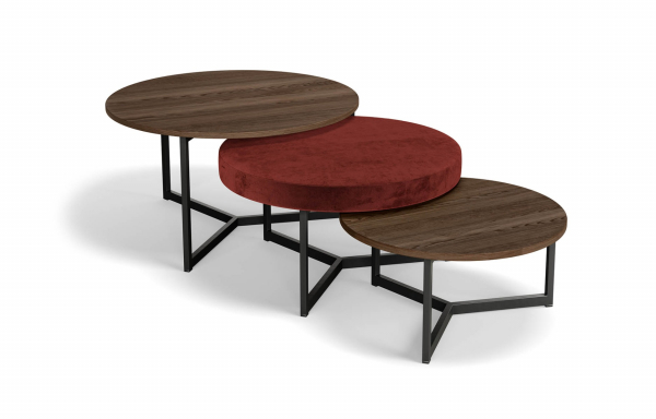 TABLES GIGOGNES GLADSTONE VELOURS BURGUNDY