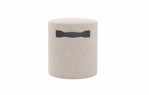 POUF MARS VELOURS IVOIRE