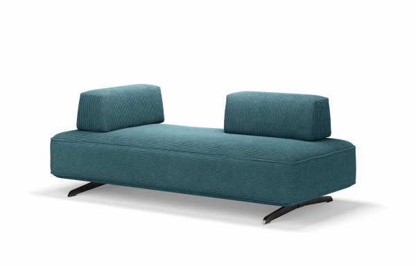 BANQUETTE DANNA VELOURS BLEU CANARD