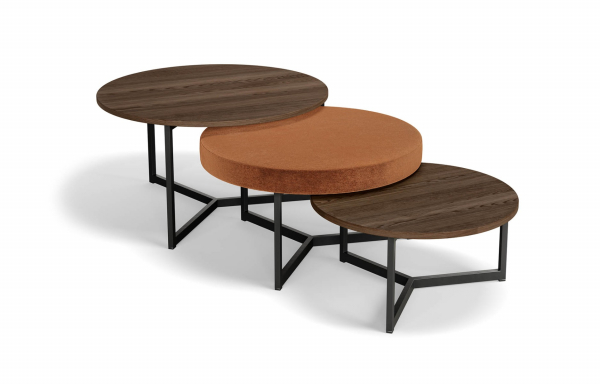 TABLES GIGOGNES GLADSTONE VELOURS UNI ROUILLE
