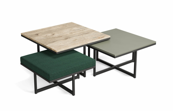 TABLES GIGOGNES GREY VELOURS COTELE FIN VERT