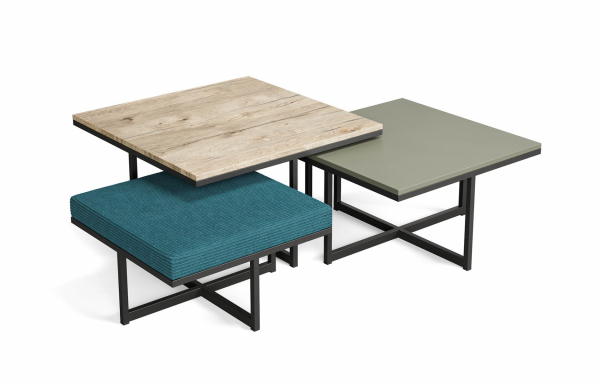 TABLES GIGOGNES GREY VELOURS COTELE LARGE BLEU CANARD