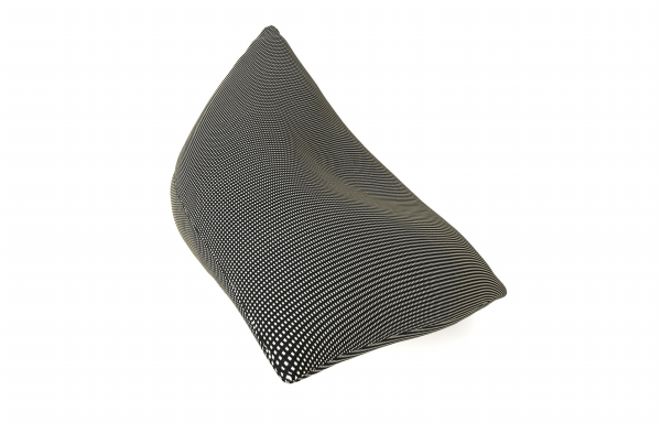 COUSSIN BERLINGOT, MOTIF QUADRILLE NOIR ET BEIGE