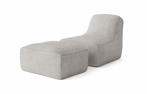 CHAUFFEUSE CHILL AVEC REPOSE-PIEDS GRIS CLAIR