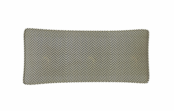 COUSSIN DÉCORATIF, MOTIF CHEVRON NOIR ET BEIGE