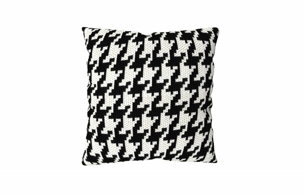 COUSSIN DÉCORATIF, MOTIF PIED DE POULE GRAND MODÈLE