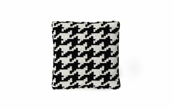 COUSSIN DÉCORATIF, MOTIF PIED DE POULE GRAND MODÈLE
