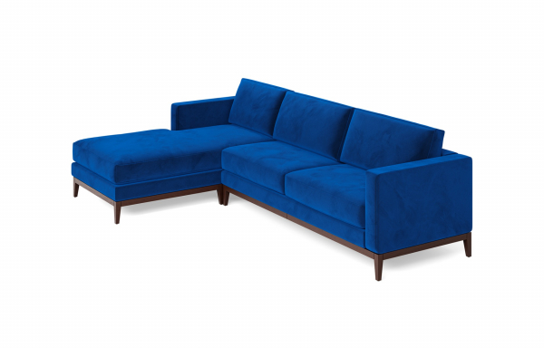 SALON LILY DROIT VELOURS BLEU PÉTROLE