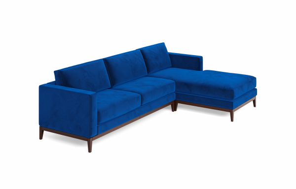 SALON LILY GAUCHE VELOURS BLEU PÉTROLE