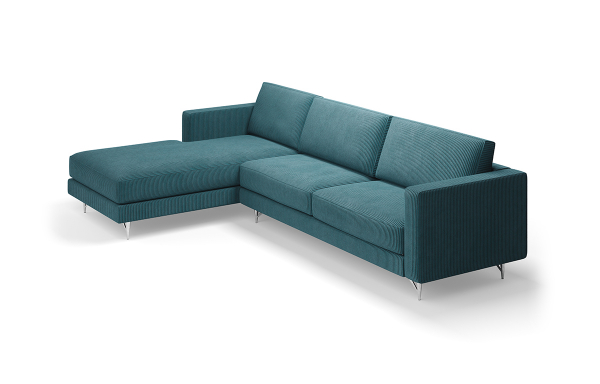 SALON TIFFANY DROIT VELOURS BLEU CANARD