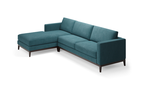 SALON LILY DROIT VELOURS BLEU CANARD 