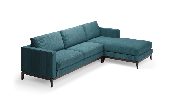 SALON LILY GAUCHE VELOURS BLEU CANARD