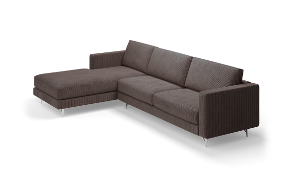 SALON TIFFANY DROIT VELOURS MARRON