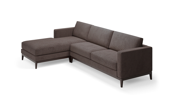 SALON LILY DROIT VELOURS MARRON 