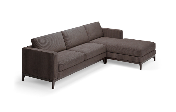 SALON LILY GAUCHE VELOURS MARRON
