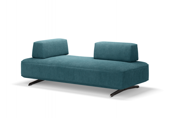 BANQUETTE DANNA VELOURS BLEU CANARD